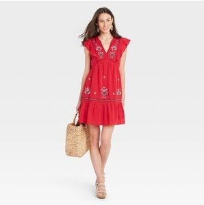 Knox Rose Embroidered Tiered Dress